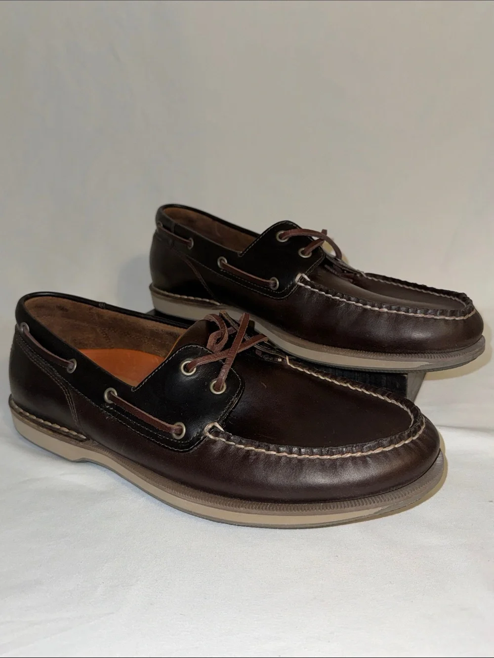 Rockport Dark Brown Leather Men's Boat Shoes - Size 12 - Perth